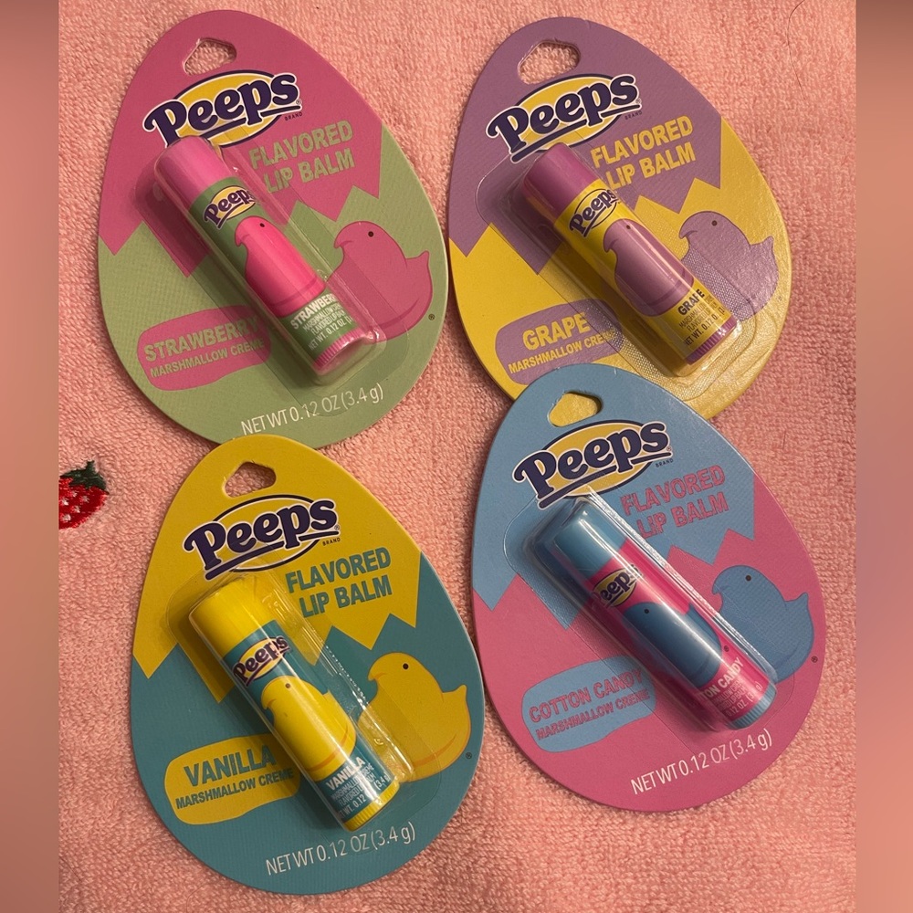 Easter Peeps Flavored Lip Balm Set Assorted Flavors Set of 4